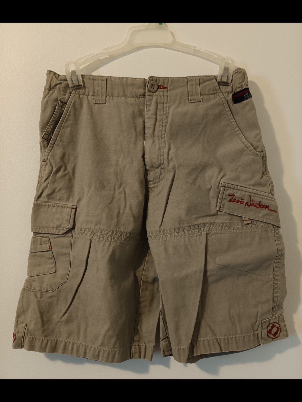 4 For 20$ Boys' Tan Cargo Shorts with Utility Pockets